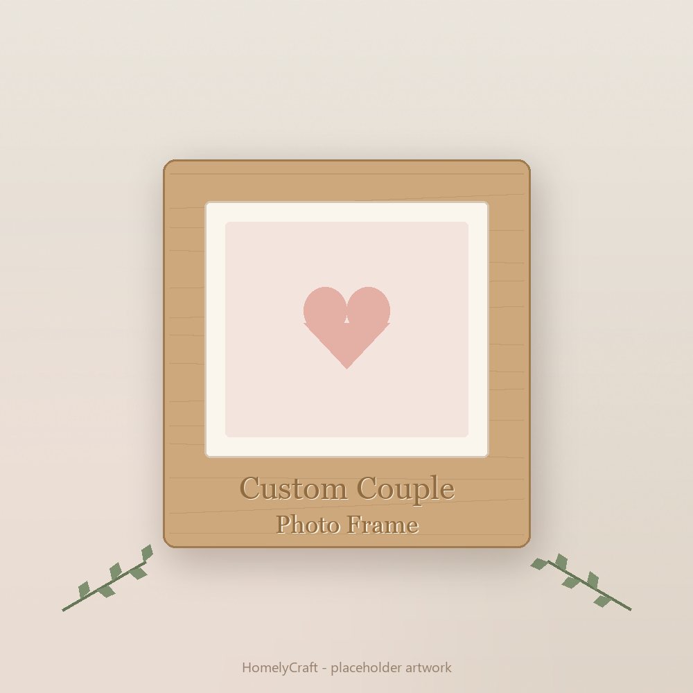 Custom Couple Photo Frame - handmade personalized gift by HomelyCraft