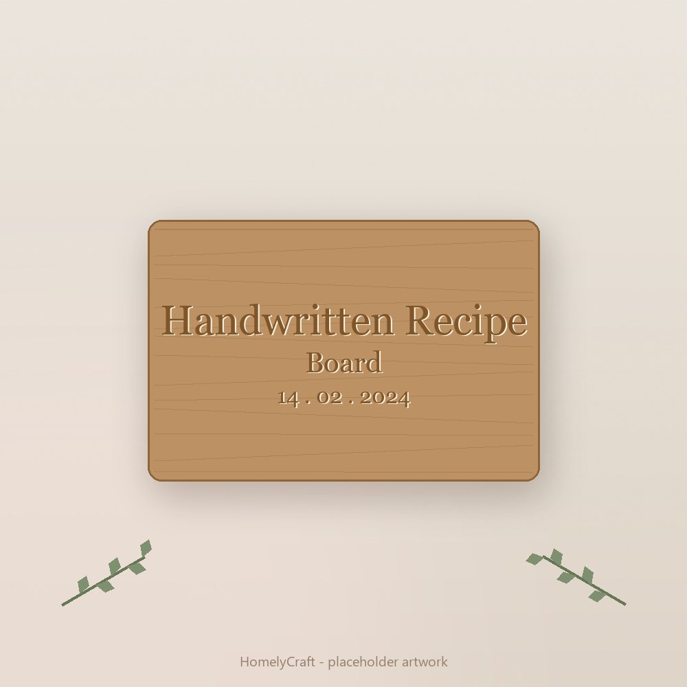Handwritten Recipe Board - handmade personalized gift by HomelyCraft