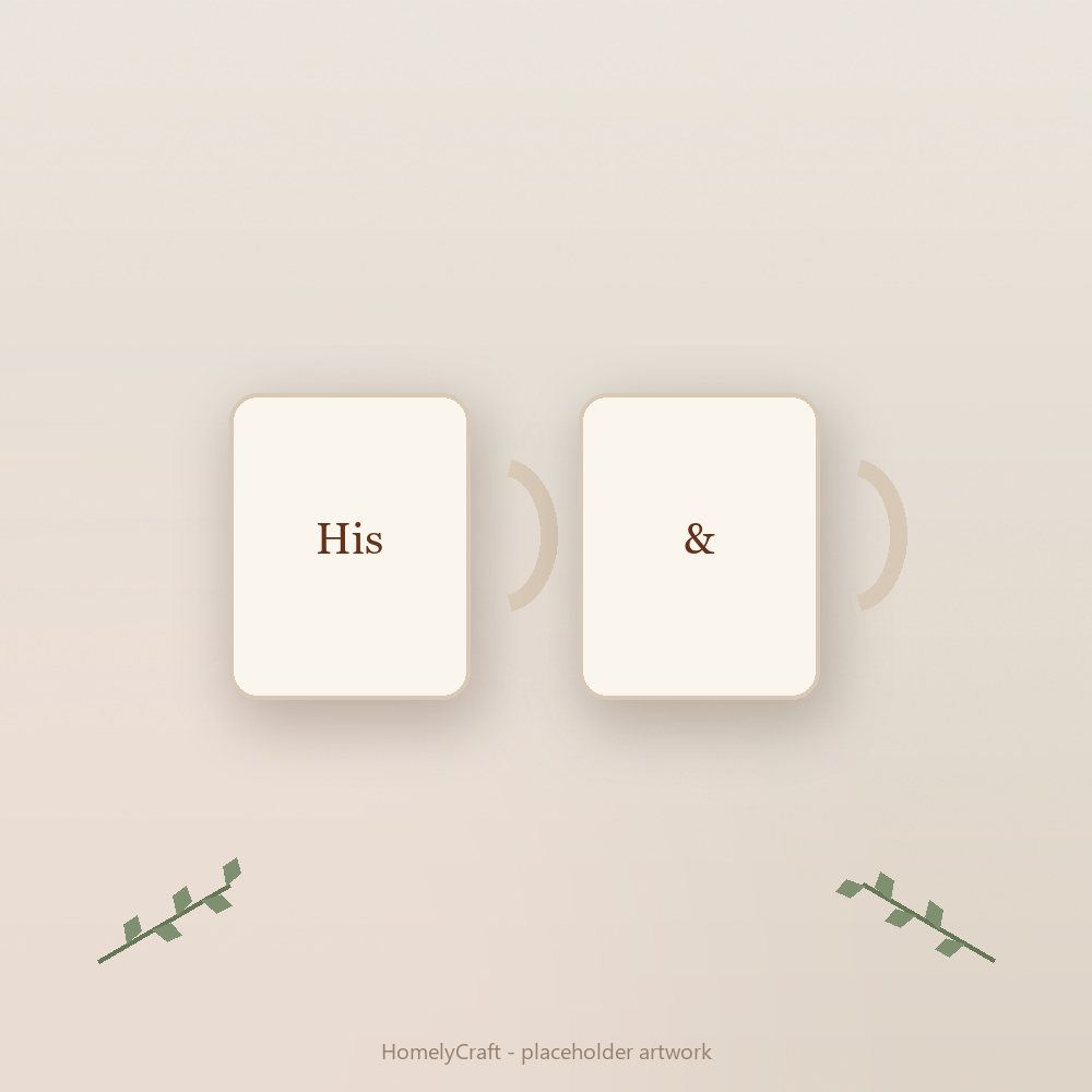His & Hers Personalized Mug Set - handmade personalized gift by HomelyCraft