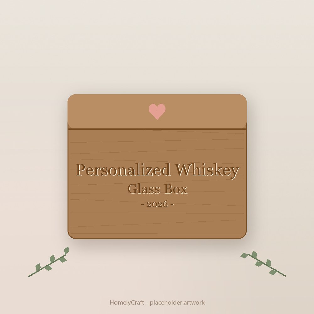 Personalized Whiskey Glass Box - handmade personalized gift by HomelyCraft