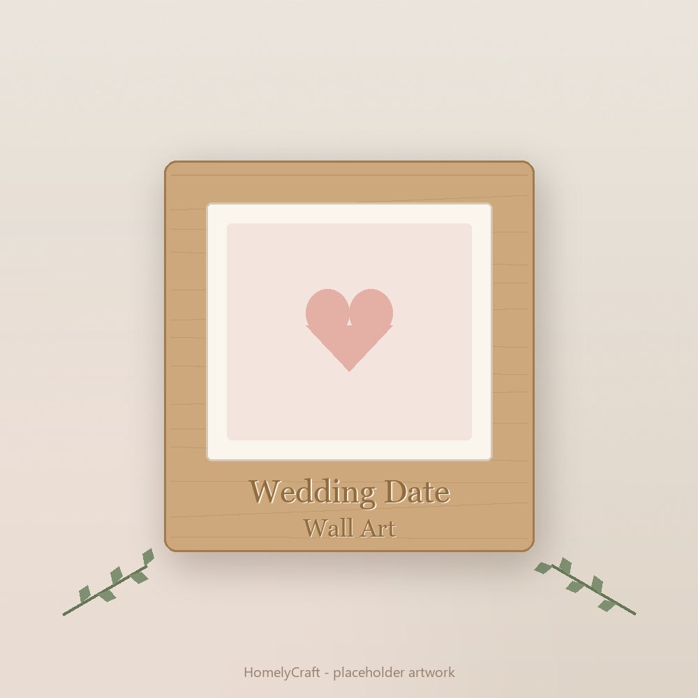 Wedding Date Wall Art - handmade personalized gift by HomelyCraft